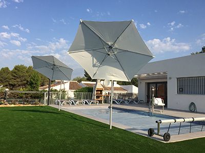 Upper garden area at Villa Olivo